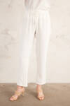Ekru Jogger Viskon Pantolon - 2