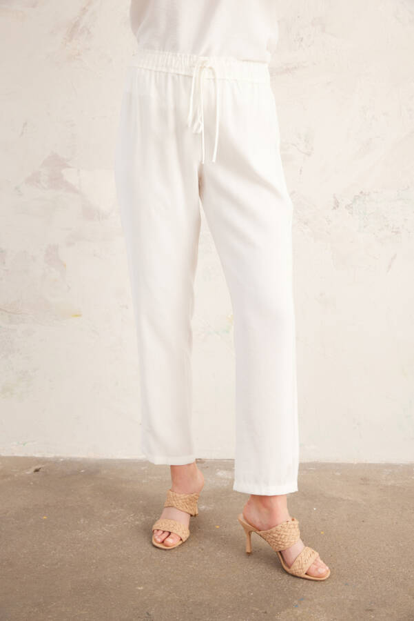 Ekru Jogger Viskon Pantolon - 3