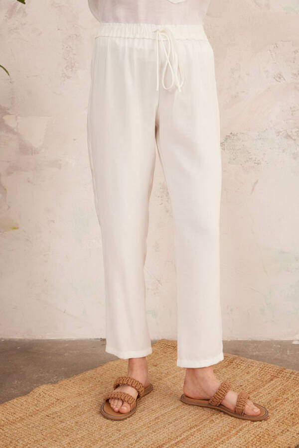 Ekru Jogger Viskon Pantolon - 4