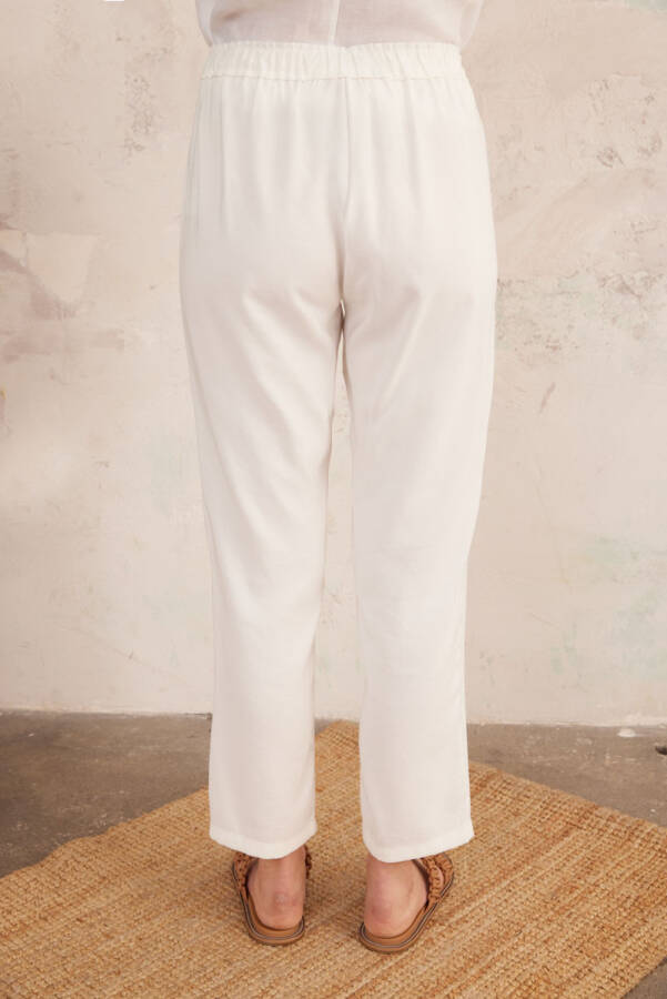 Ekru Jogger Viskon Pantolon - 5