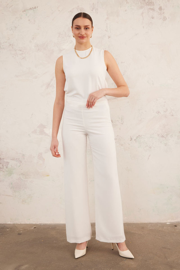 Taş İnce Kemer Yandan Fermuarlı Pantolon - 2