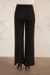 Siyah İnce Kemer Yandan Fermuarlı Pantolon - 7
