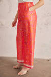 Fuşya Rahat Kesim Biyeli Desenli Pantolon - 5
