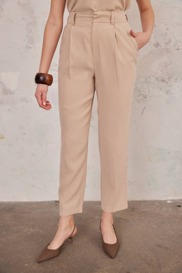 Camel Geniş Kemerli Havuç Kesim Pantolon - 2