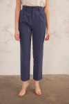 Lacivert Geniş Kemerli Havuç Kesim Pantolon - 5