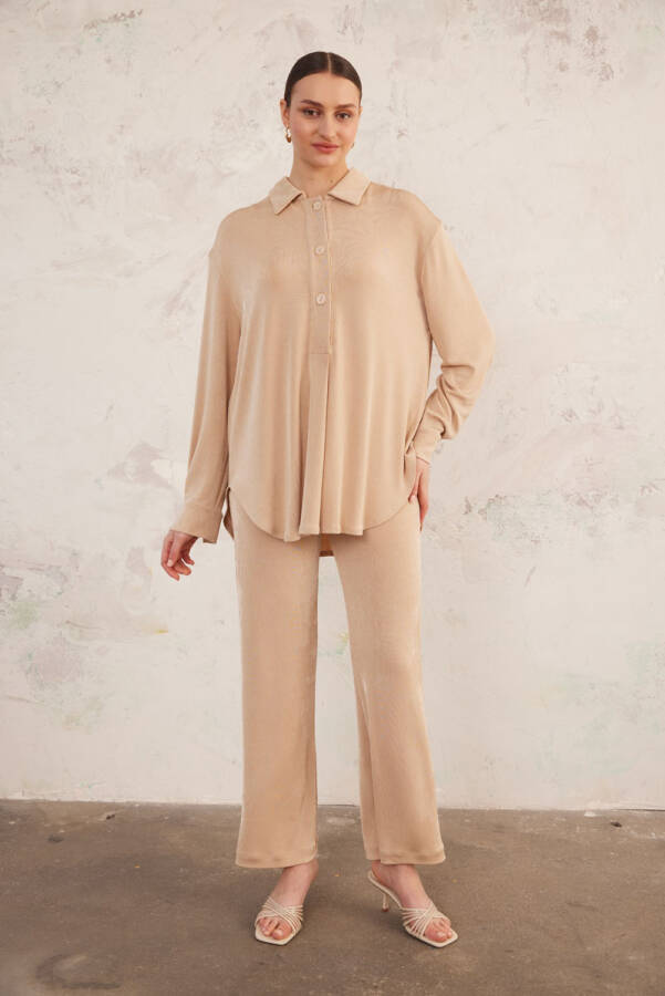 Bej Örme Pantolon - 2
