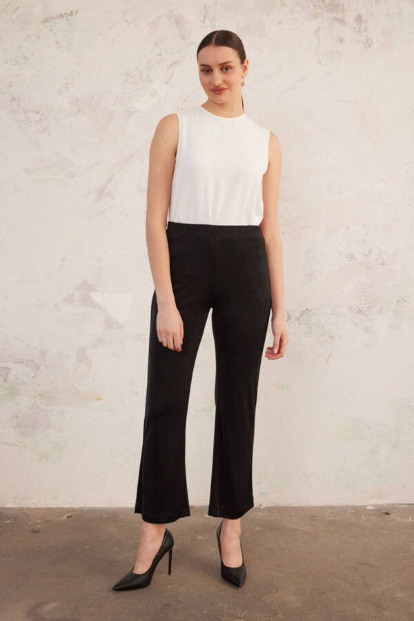 Siyah Örme Pantolon - 5