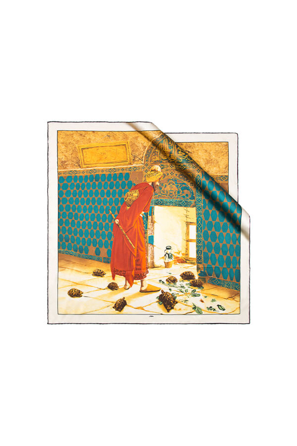 Renkli 90X90 Pano Eşarp - Aker