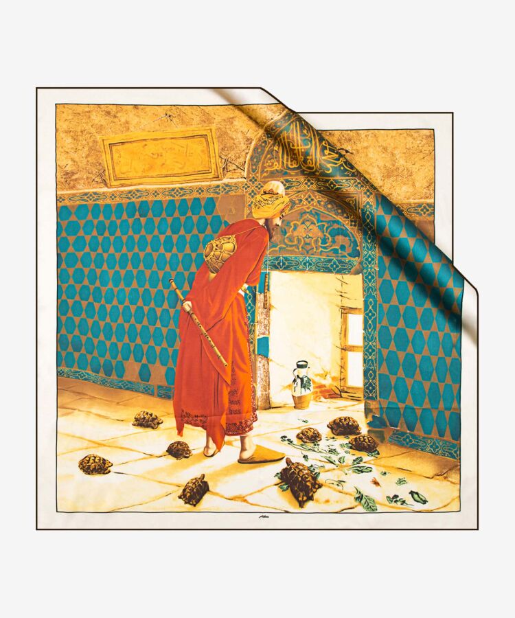 Renkli 90X90 Pano Eşarp - Aker (1)