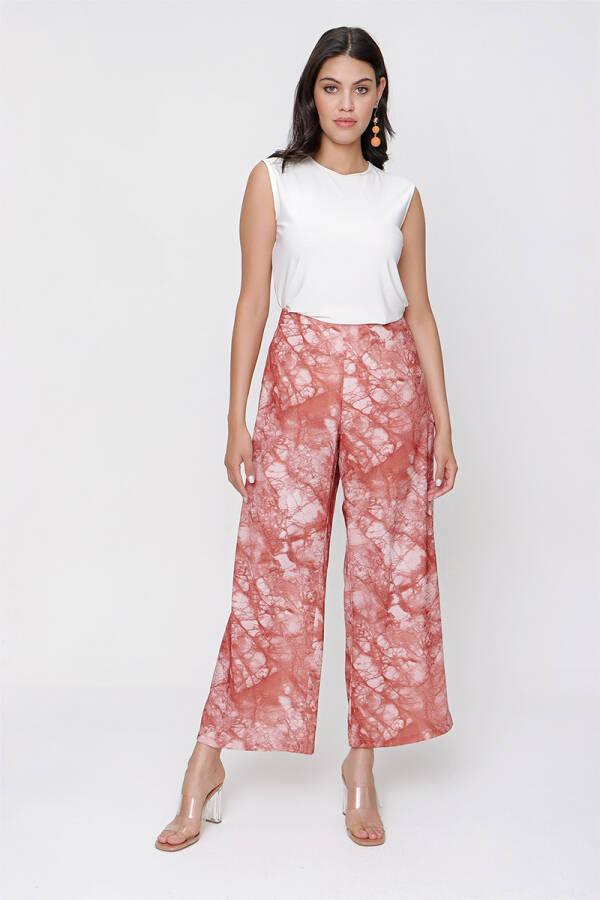 Tarçın Batik Desen Rahat Kesim Pantolon - 1