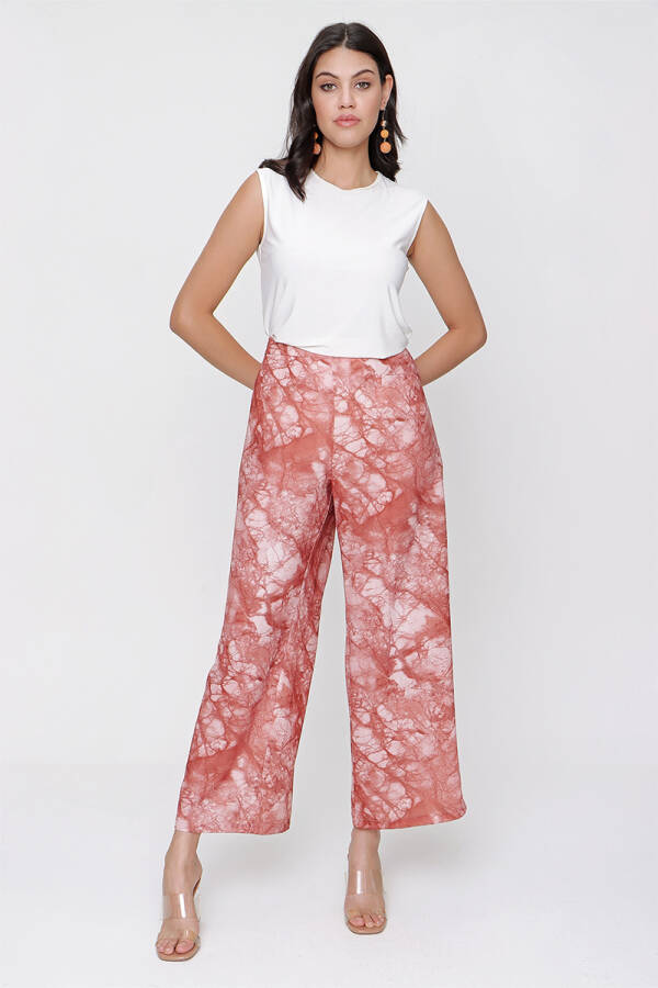 Tarçın Batik Desen Rahat Kesim Pantolon - 3