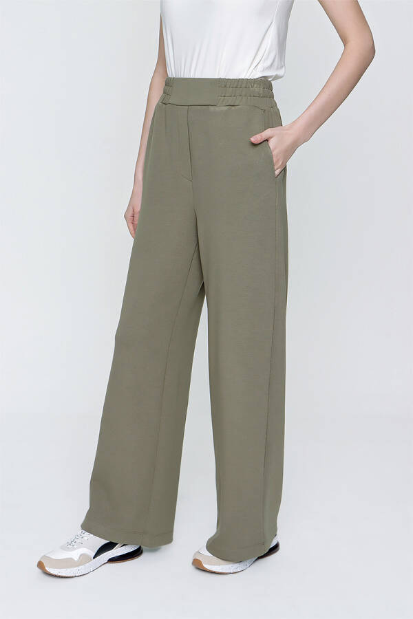 Yeşil Geniş Paça Spor Pantolon - 4