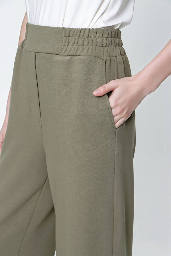 Yeşil Geniş Paça Spor Pantolon - 5