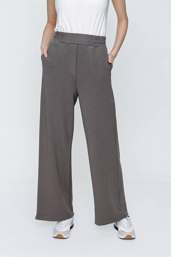 Haki Geniş Paça Spor Pantolon - 3