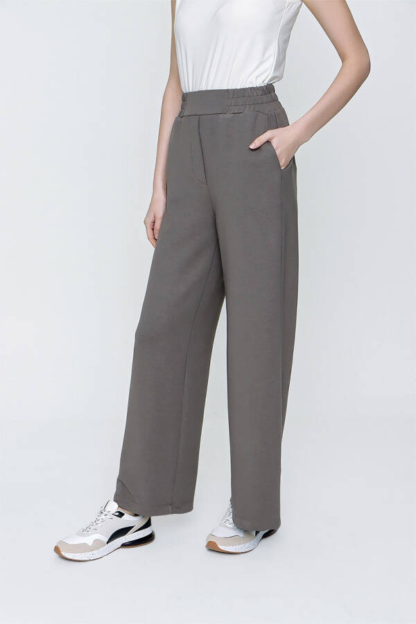 Haki Geniş Paça Spor Pantolon - 4