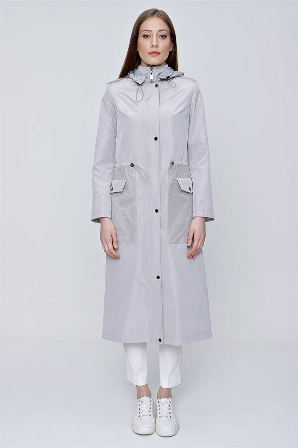 Bej File Detaylı Spor Trençkot - 1