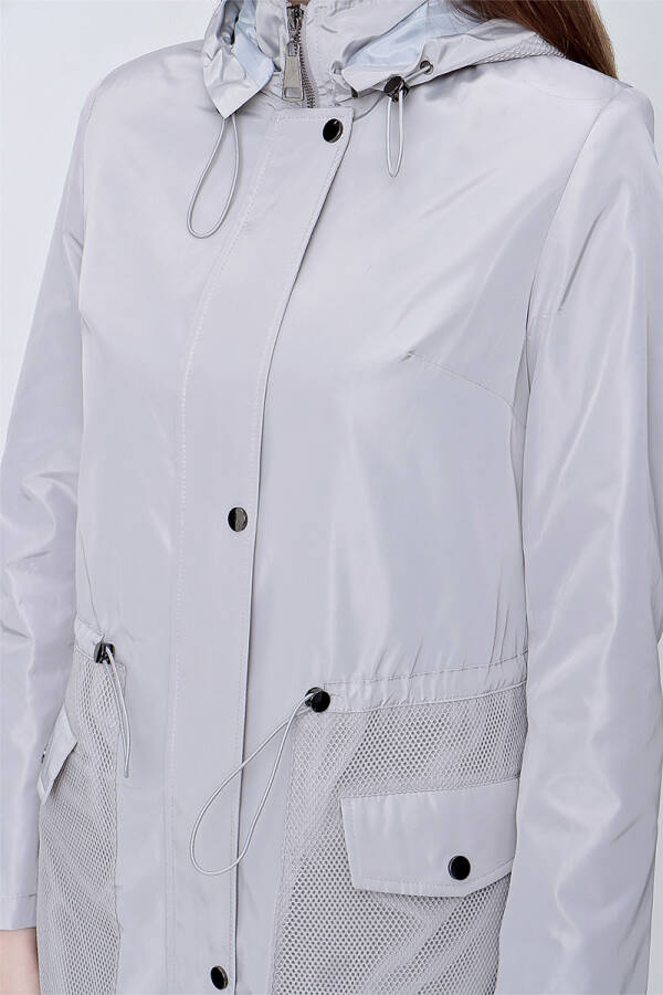 Bej File Detaylı Spor Trençkot - 5