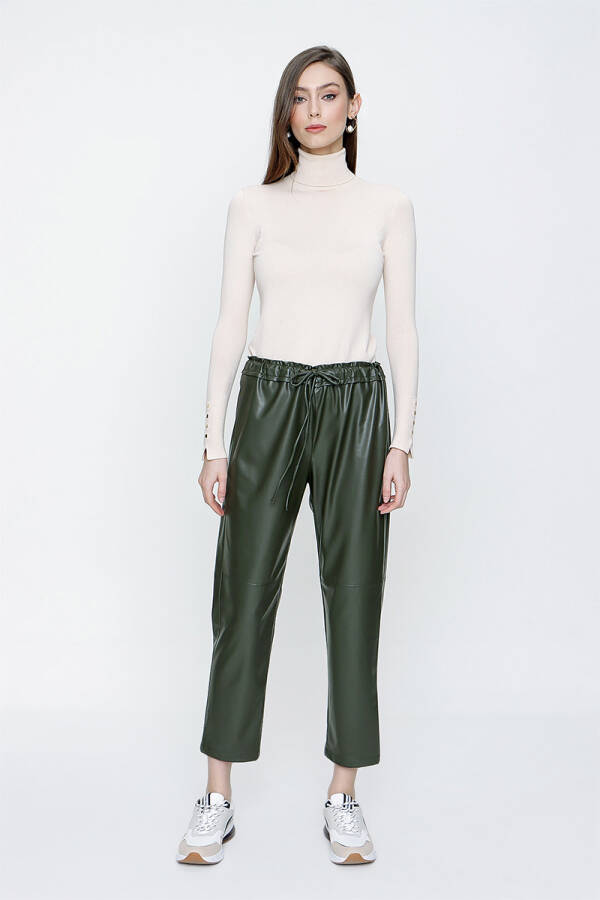 Haki Beli Lastikli Pantolon - 1
