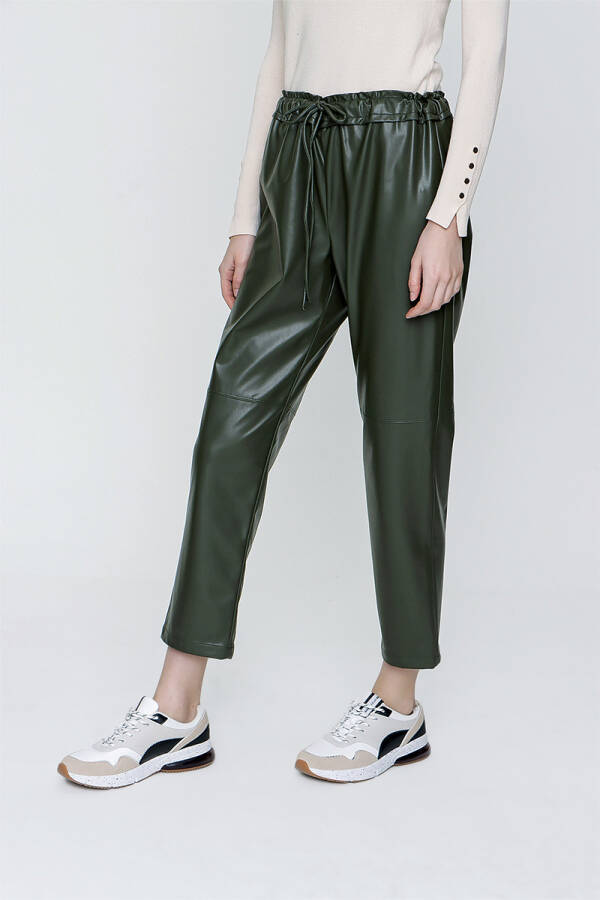 Haki Beli Lastikli Pantolon - 4