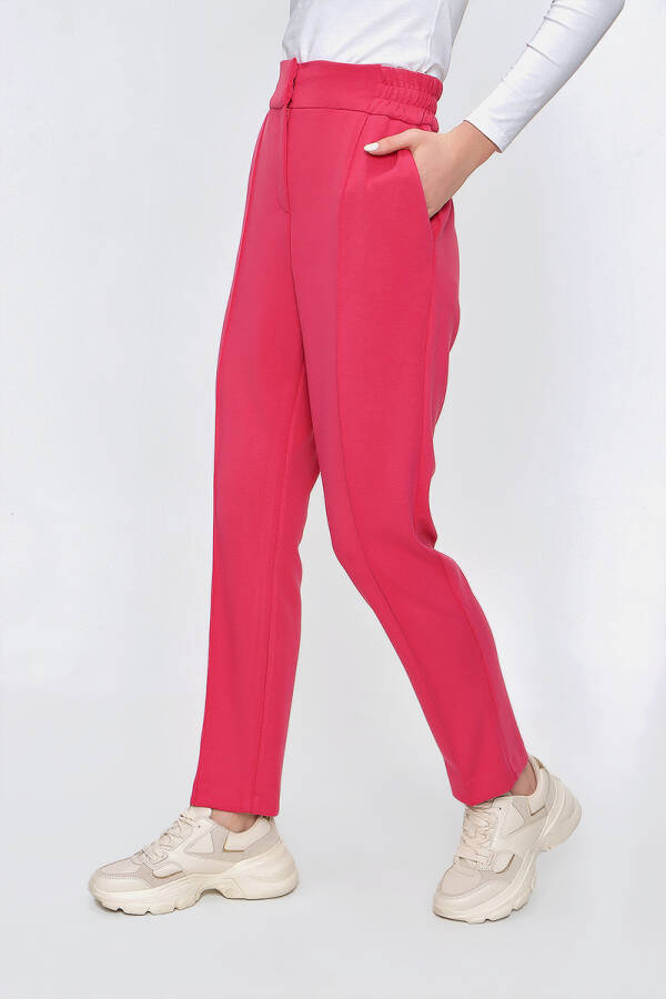 Fuşya Beli Lastikli Pantolon - 4