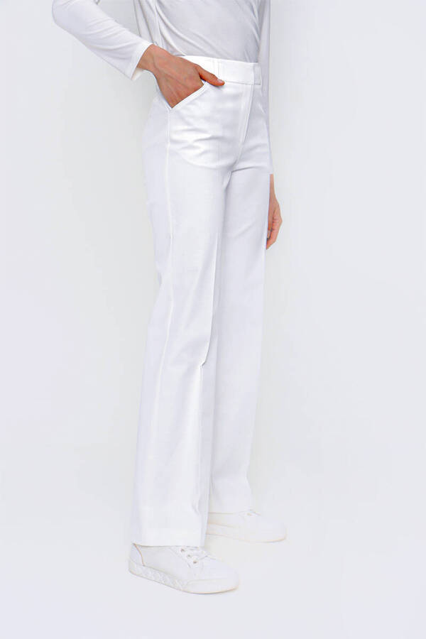 Ekru Boru Paça Pantolon - 3