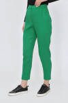 Yeşil Arka Bel Lastikli Dokulu Kumaş Pantolon - 4