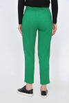 Yeşil Arka Bel Lastikli Dokulu Kumaş Pantolon - 5