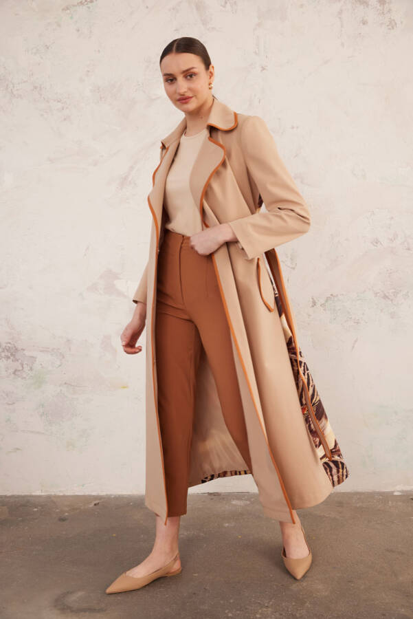 Taba Yüksek Bel Pantolon - Aker