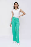 Yeşil Fitilli Örme Pantolon - 3