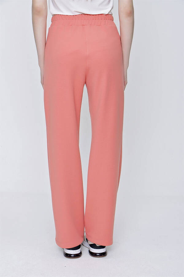 Turuncu Spor Örme Kumaş Beli Lastikli Pantolon - 6
