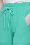 Yeşil Spor Örme Kumaş Beli Lastikli Pantolon - 5