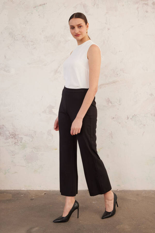 Siyah Rahat Kesim Pantolon - 3