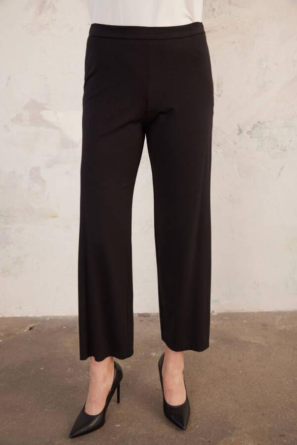 Siyah Rahat Kesim Pantolon - 7