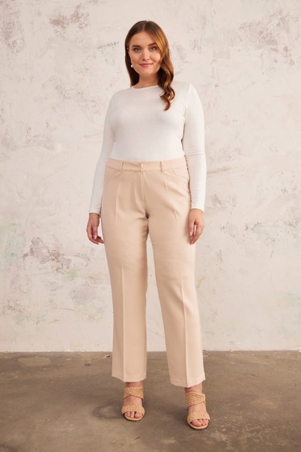 Bej Beş Cep Pantolon - 2