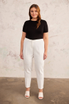 Ekru Lastik Detaylı Gabardin Pantolon 