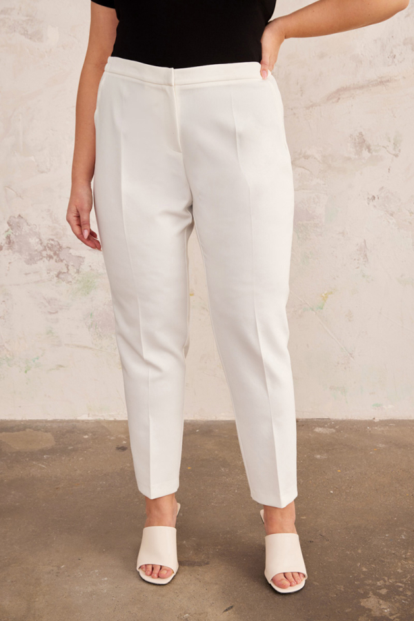 Ekru Lastik Detaylı Gabardin Pantolon - 2