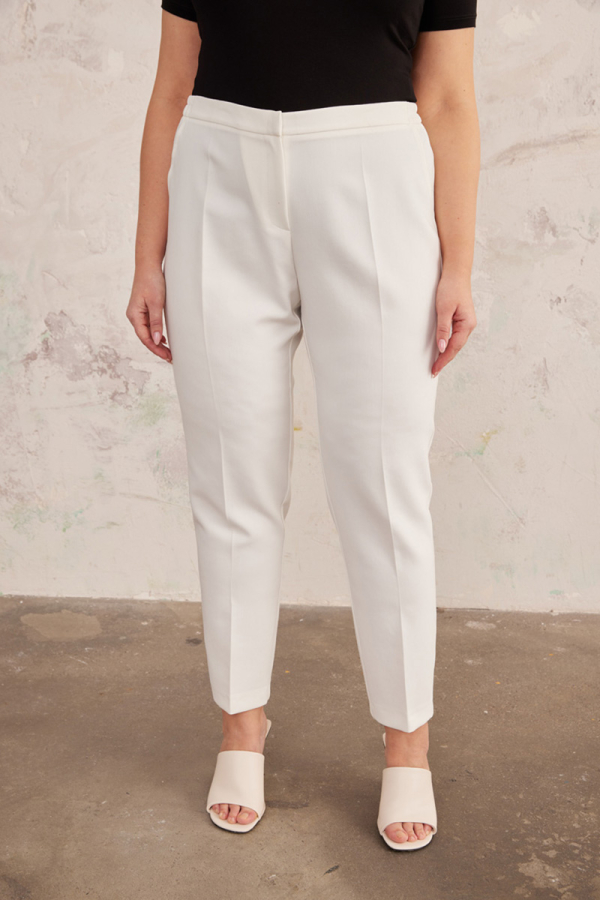 Ekru Lastik Detaylı Gabardin Pantolon - 3