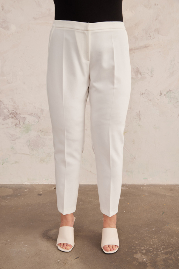 Ekru Lastik Detaylı Gabardin Pantolon - 6