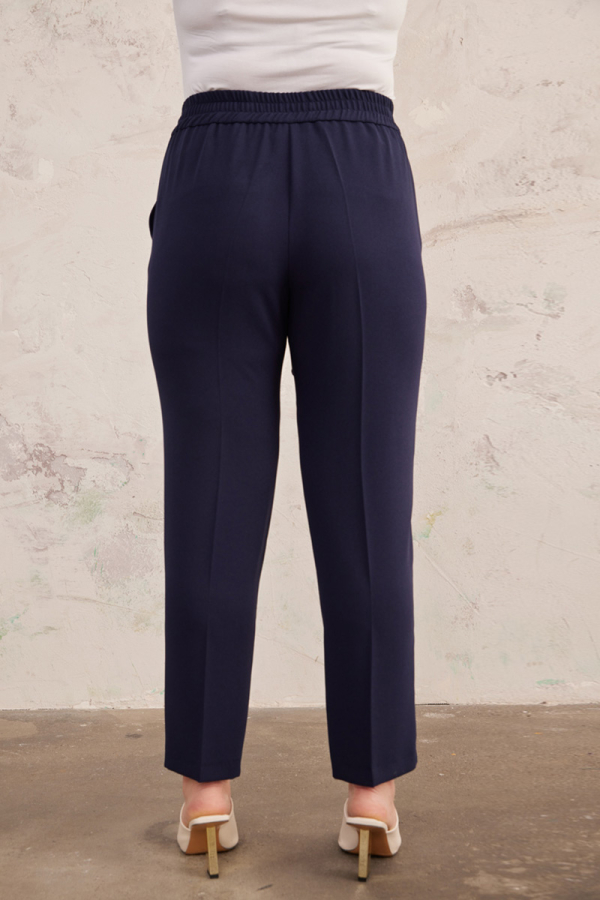 Lacivert Beli Lastikli Pantolon - 3