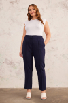 Lacivert Beli Lastikli Pantolon - 5