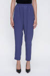 Mavi Bürümcük Kumaş Rahat Kesim Pantolon - 4