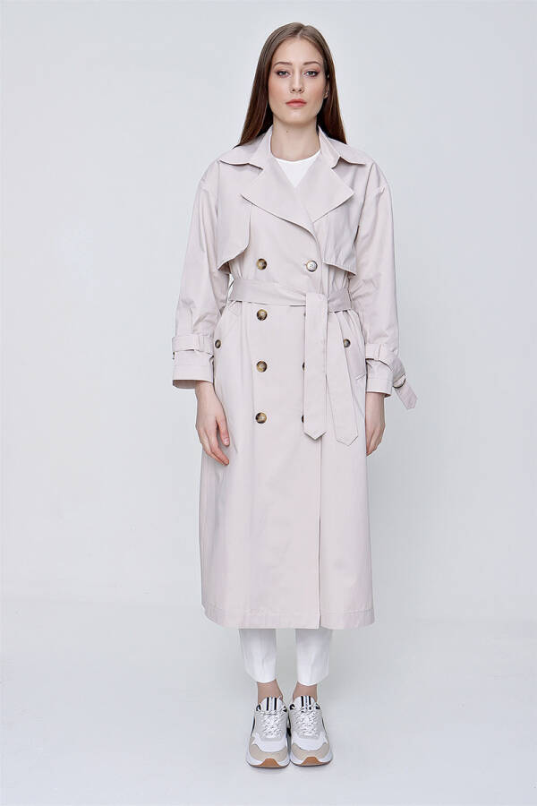 Taş Rüzgarlık Detaylı Trençkot - 1