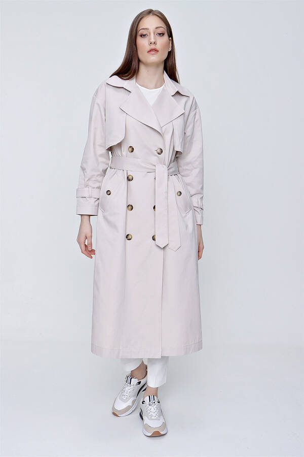 Taş Rüzgarlık Detaylı Trençkot - 4