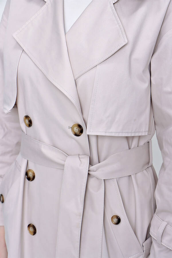 Taş Rüzgarlık Detaylı Trençkot - 5