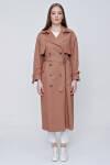 Kahverengi Rüzgarlık Detaylı Trençkot 