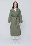 Yeşil Kruvaze Kapama Klasik Trençkot - 1