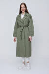 Yeşil Kruvaze Kapama Klasik Trençkot - 2