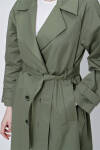 Yeşil Kruvaze Kapama Klasik Trençkot - 5