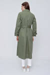 Yeşil Kruvaze Kapama Klasik Trençkot - 6