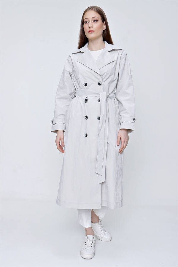 Taş Kruvaze Kapama Spor Trençkot - 1